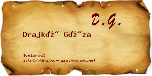 Drajkó Géza névjegykártya