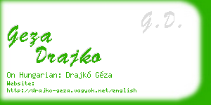 geza drajko business card